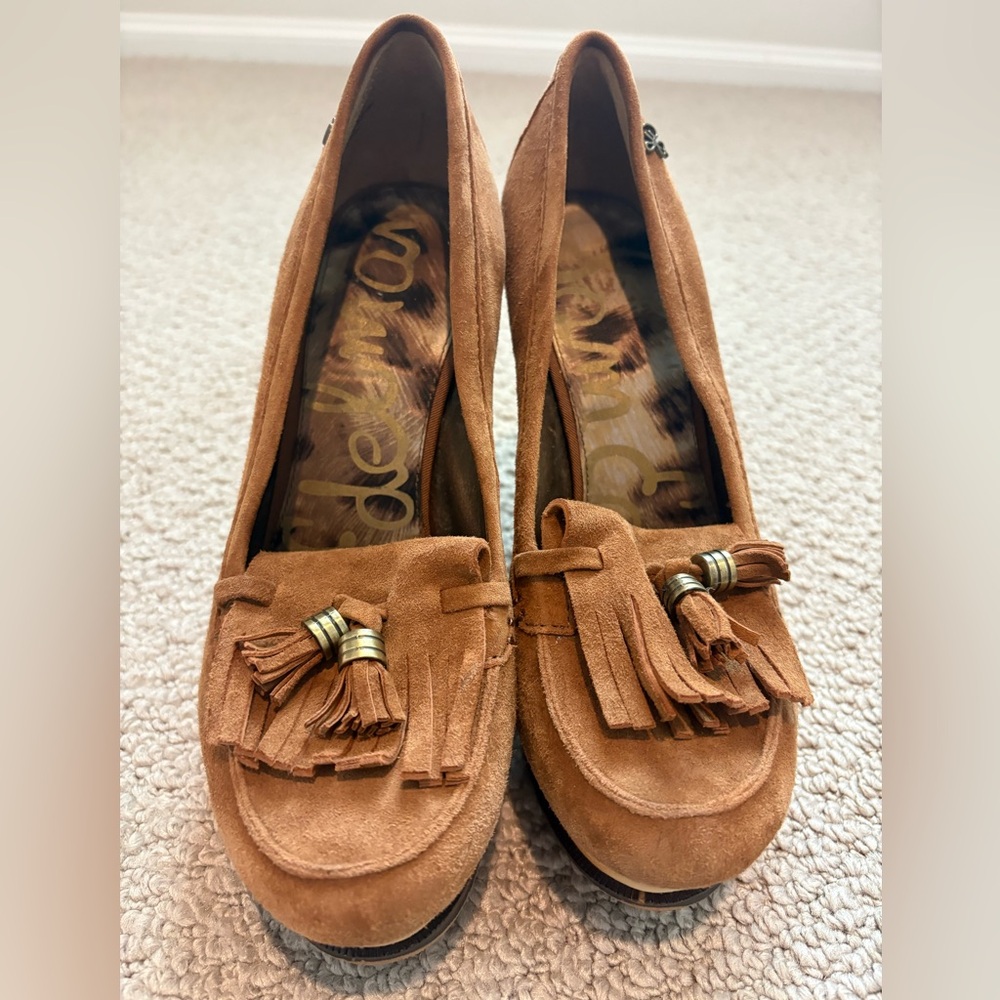 Sam Edelman Brown Suede Tassel Loafers